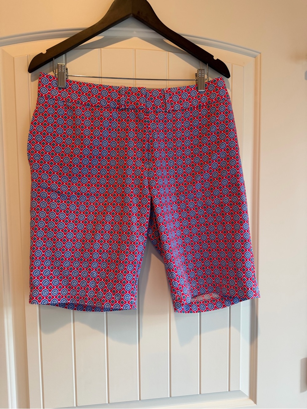 Peter Millar Pink and Blue Geometric Bermuda Shorts